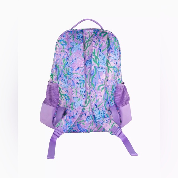 Lilly Pulitzer Large Printed Backpack School Book Bag Multi Seacret Escape Home - Picture 4 of 5